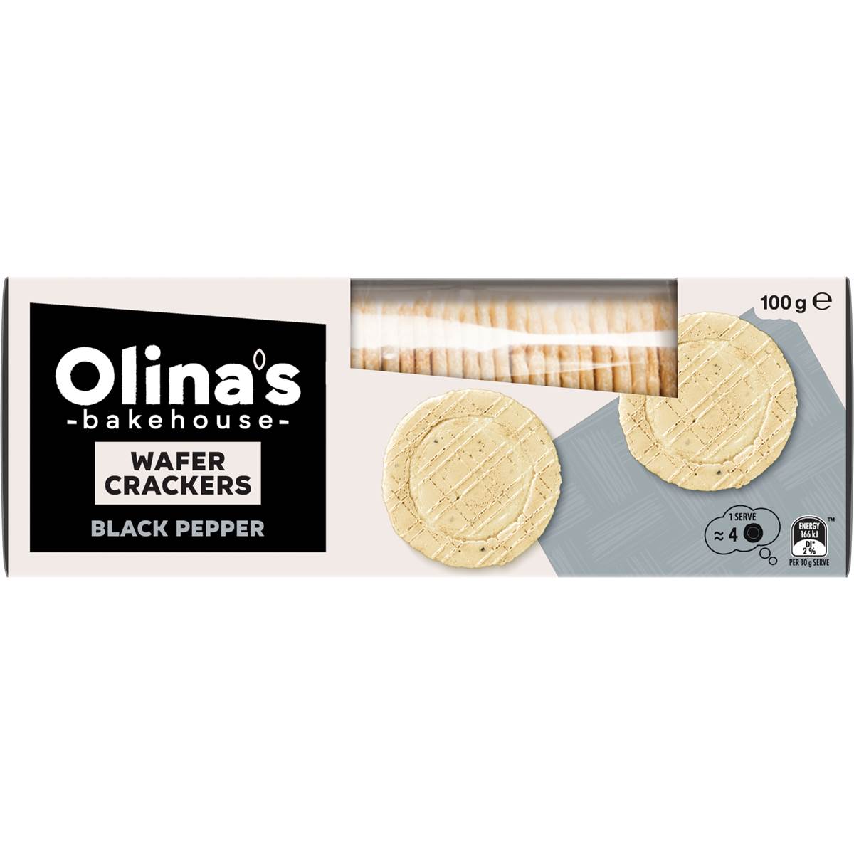 Olina's Bakehouse Wafer Crackers Black Pepper 100g