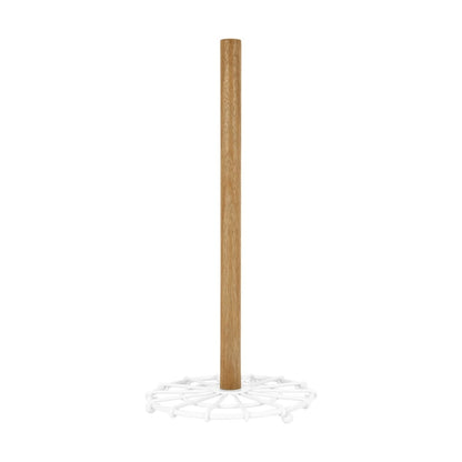 Off White and Acacia Paper Towel Stand