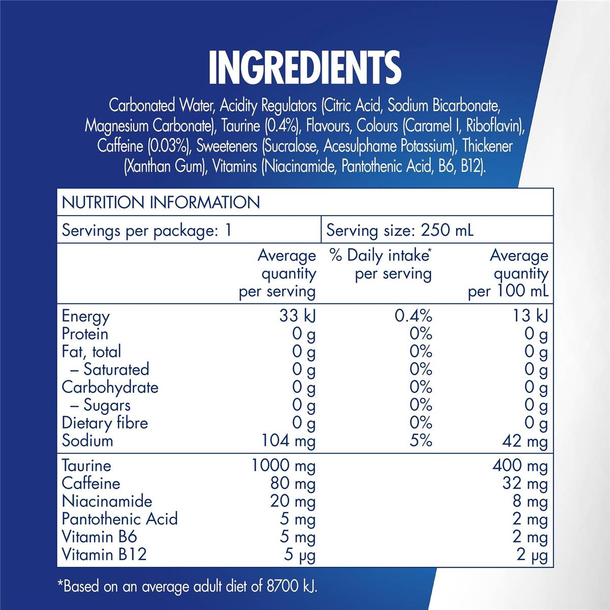 Red Bull Energy Drink Sugar Free Cans 250mL x 12 pack