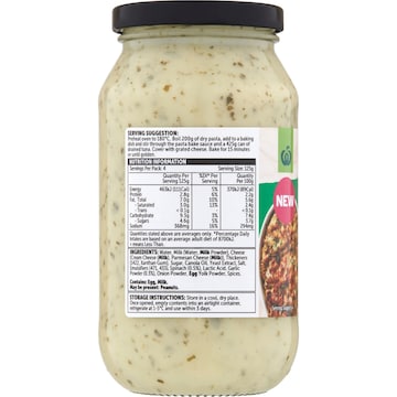 Woolworths Spinach & Garlic Tuna Bake Sauce 500g