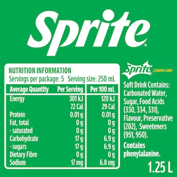 Sprite Lemonade Soft Drink Bottle 1.25L