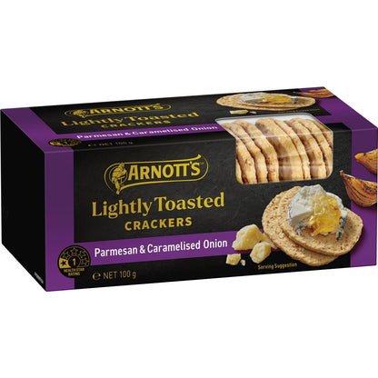 Arnotts Light Toasted Crackers Parmesan & Caramelised Onion 100g