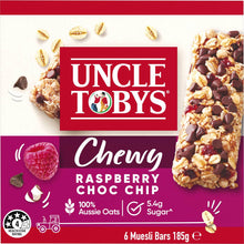 Uncle Tobys Chewy Raspberry Choc Chip Muesli Bars 6 pack