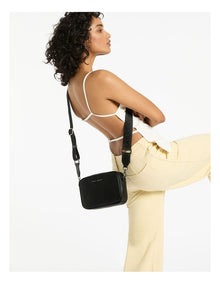 Plunder Zip Top Crossbody Bag in Black