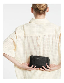 Smoke and Mirrors Zip Around Wallet in Black