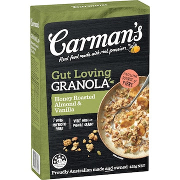 Carman's Gut Loving Granola Honey Roasted Almond & Vanilla 425g