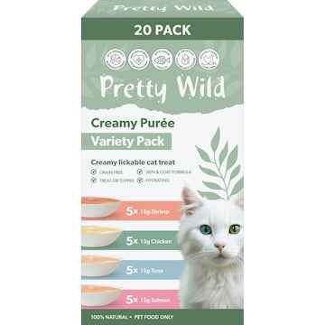 Pretty Wild Creamy Puree Lickable Cat Treats Variety 15g x 20 pack