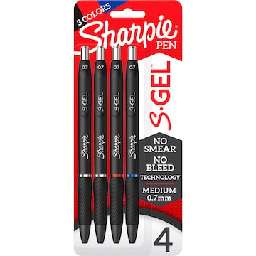 Sharpie S-Gel 0.7mm Gel Pens Assorted Colours 4 pack