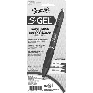 Sharpie S-Gel 0.7mm Gel Pens Assorted Colours 4 pack