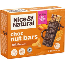 Nice & Natural Dark Choc Nut Bars Apricot 6 pack