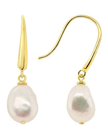 Baroque Pearl Hook Earring In Gold