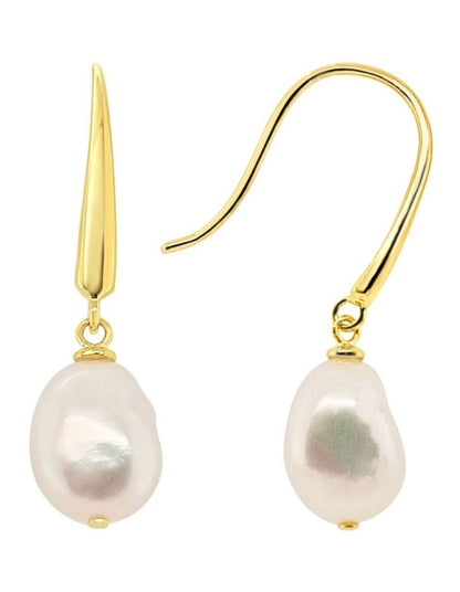 Baroque Pearl Hook Earring In Gold