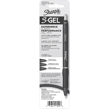 Sharpie S Gel 07mm Pens Black 2 pack