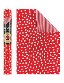 White Dotty Pattern on Red Roll Wrap