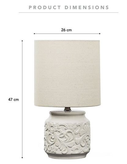 Florence Modern Ceramic Table Lamp 46cm in White