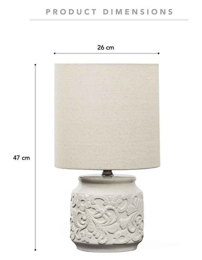 Florence Modern Ceramic Table Lamp 46cm in White