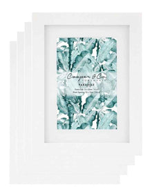 15x20cm Matt to 10x15cm Set Of 4 Photo Frames in White