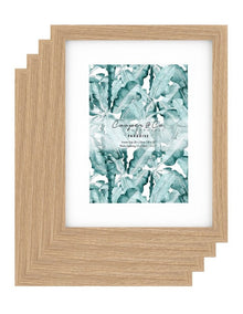 Set Of 4 20x25cm Matt to 13x18cm Oak Premium Paradise Wooden Photo Frame