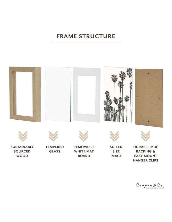 Set Of 4 20x25cm Matt to 13x18cm Oak Premium Paradise Wooden Photo Frame