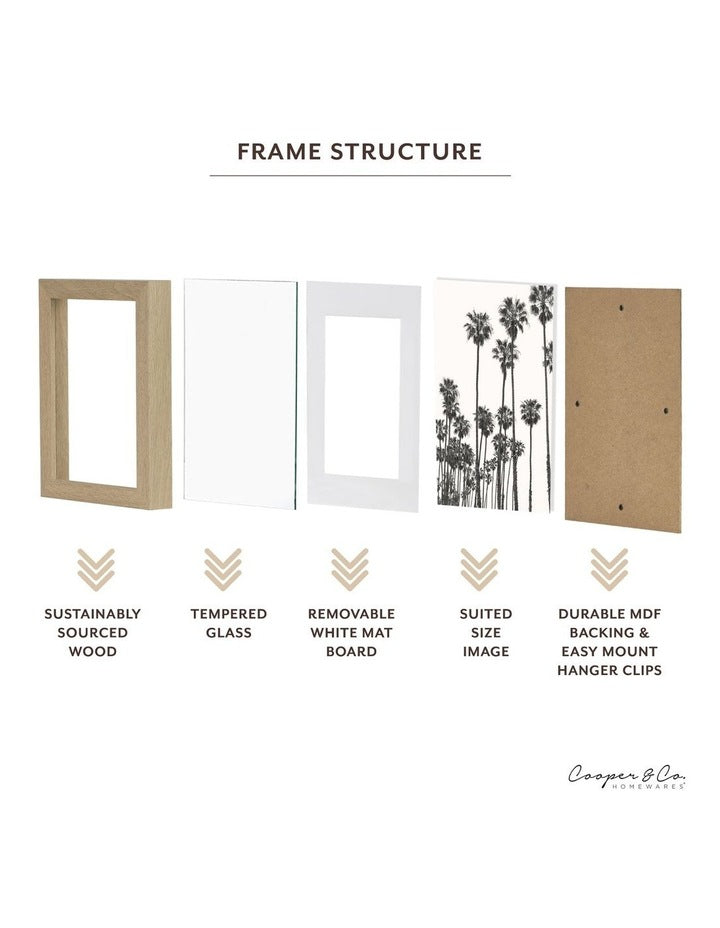 Set Of 4 20x25cm Matt to 13x18cm Oak Premium Paradise Wooden Photo Frame