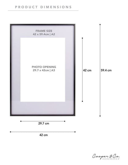 A2 Matt to A3 Photo Frame in Black