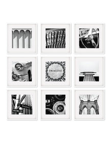 Square Frame Pack Of 9 in White