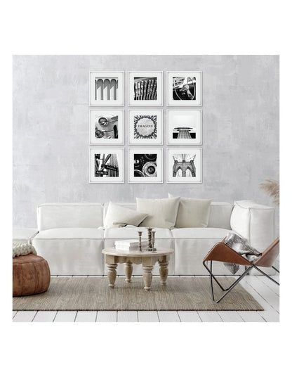 Square Frame Pack Of 9 in White
