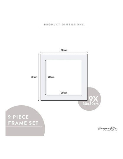 Square Frame Pack Of 9 in White