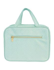 Woven Hanging Cosmetic Bag in Teal