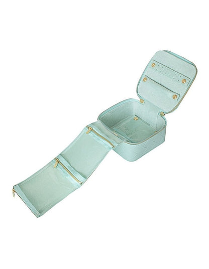 Woven Jewellery Cube in Teal
