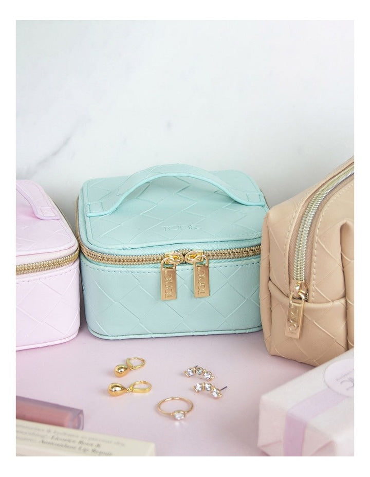 Woven Jewellery Cube in Teal