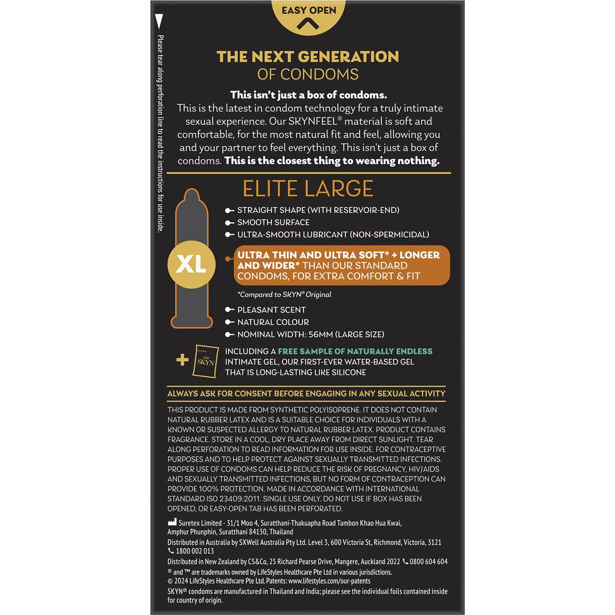 Skyn Elite Large Non-Latex Condoms 10 pack