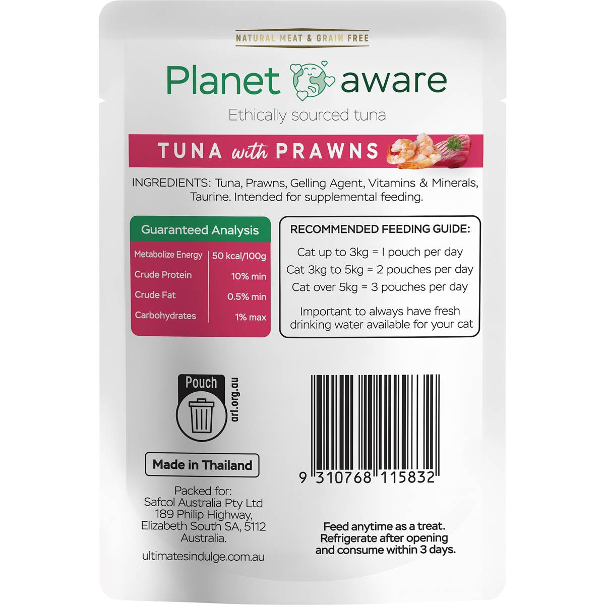 Ultimates Indulge Planet Aware Tuna With Prawns Cat Food 85g