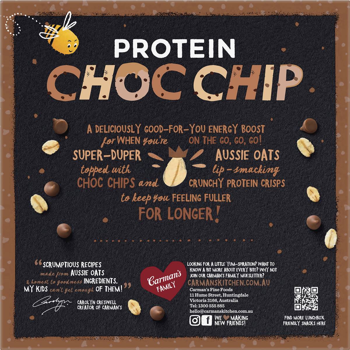 Carman's Protein Oat Bars Choc Chip 5 pack