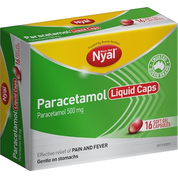 Nyal Paracetamol 500mg Liquid Caps 16 pack