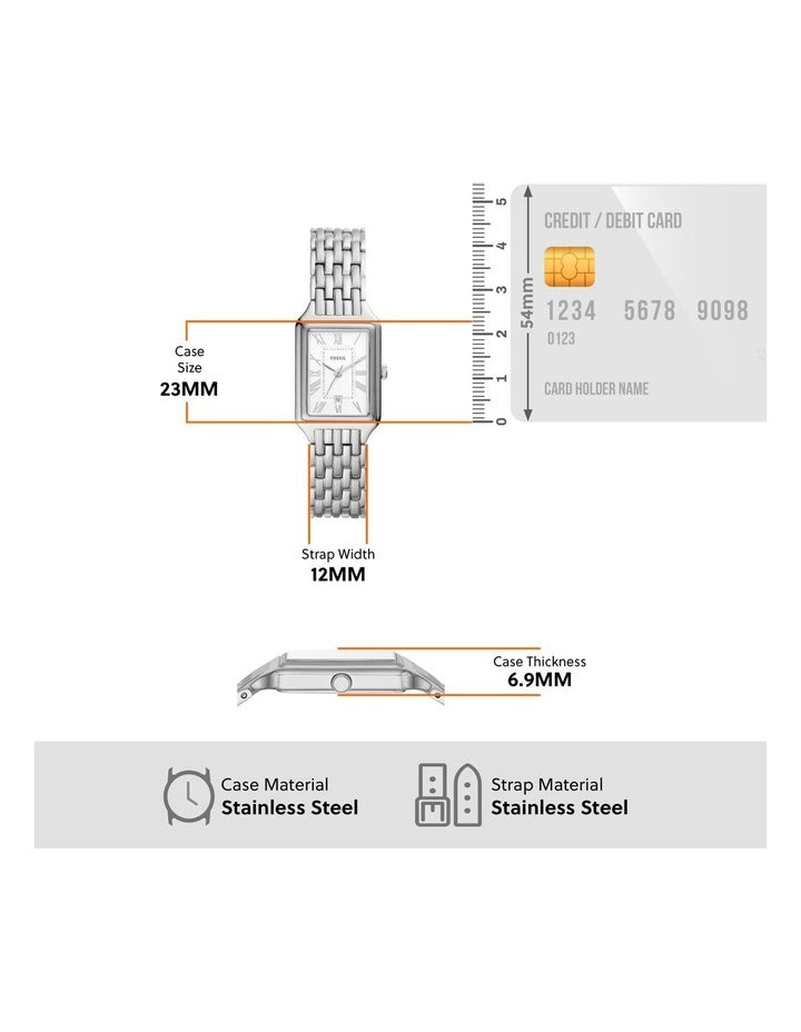Raquel Stainless Steel Analogue Watch in Silver