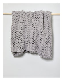Chunky Knit Throw 130x180cm in Grey