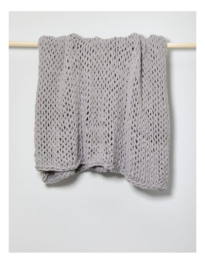 Chunky Knit Throw 130x180cm in Grey