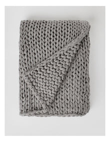 Chunky Knit Throw 130x180cm in Grey