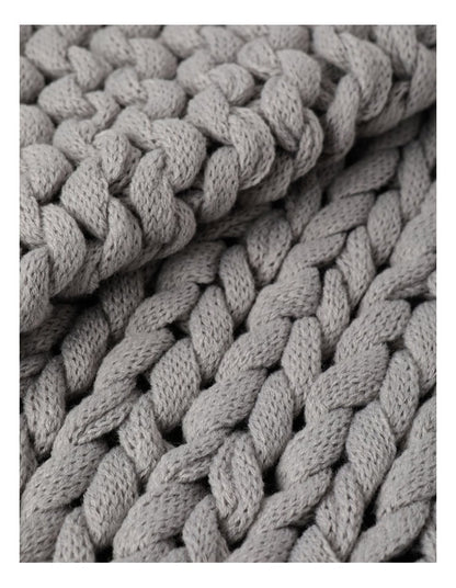 Chunky Knit Throw 130x180cm in Grey