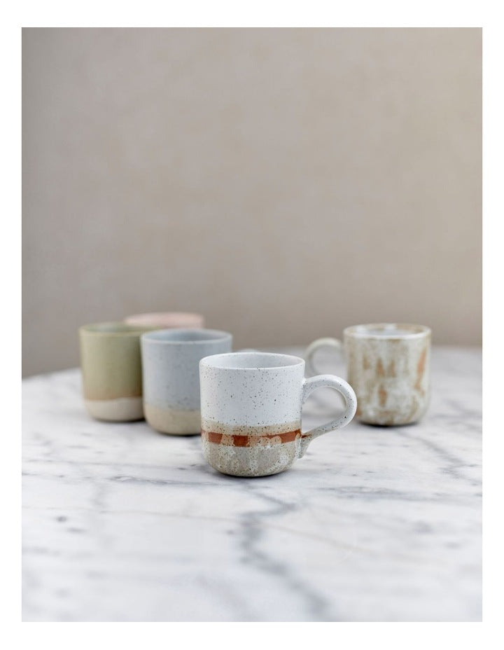 Solace Clay Mug With Reactive Glaze 350ml in Olive Speckle
