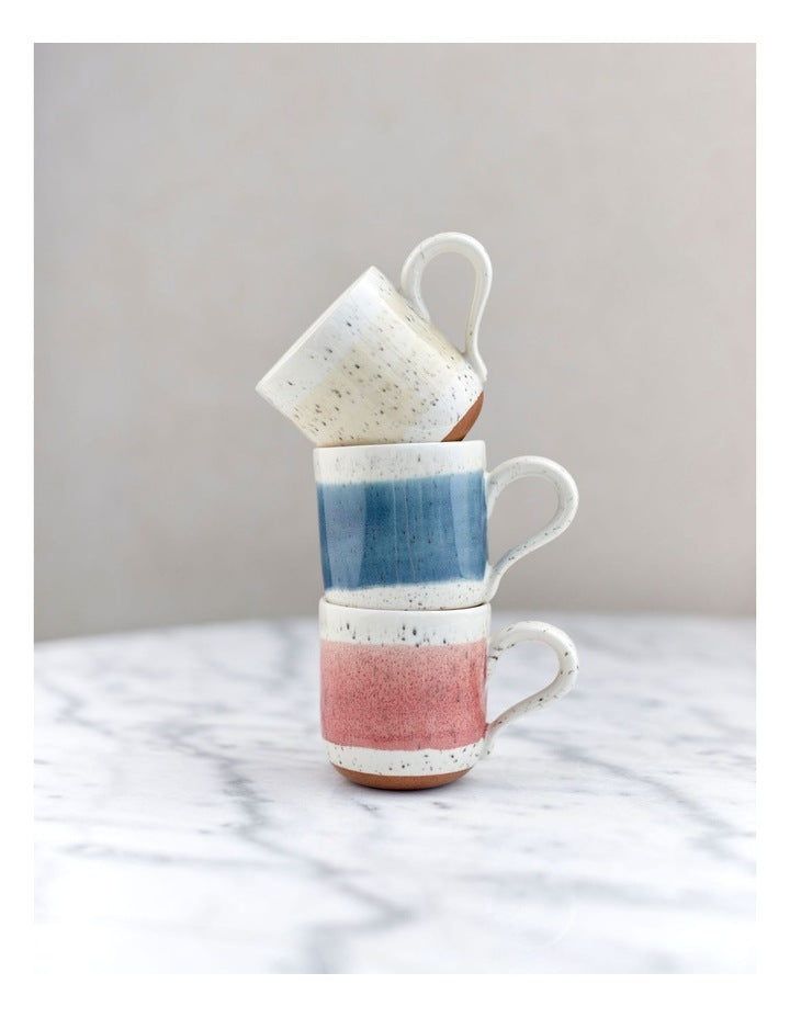 Solace Mediterranean Clay Mug With Reactive Glaze 350ml in Blue
