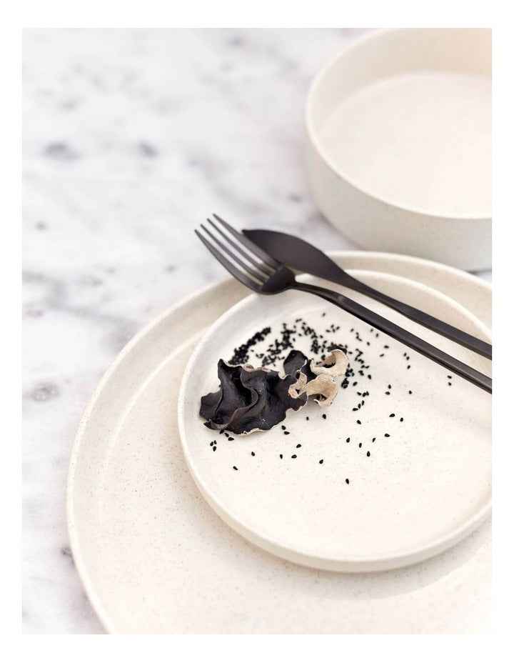 Form Dinner Set 12 Piece in White Speckle