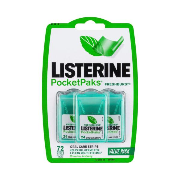 LISTERINE POCKETPAKS STRIPS ORAL CARE:FRESH BURST:.:72 PACK