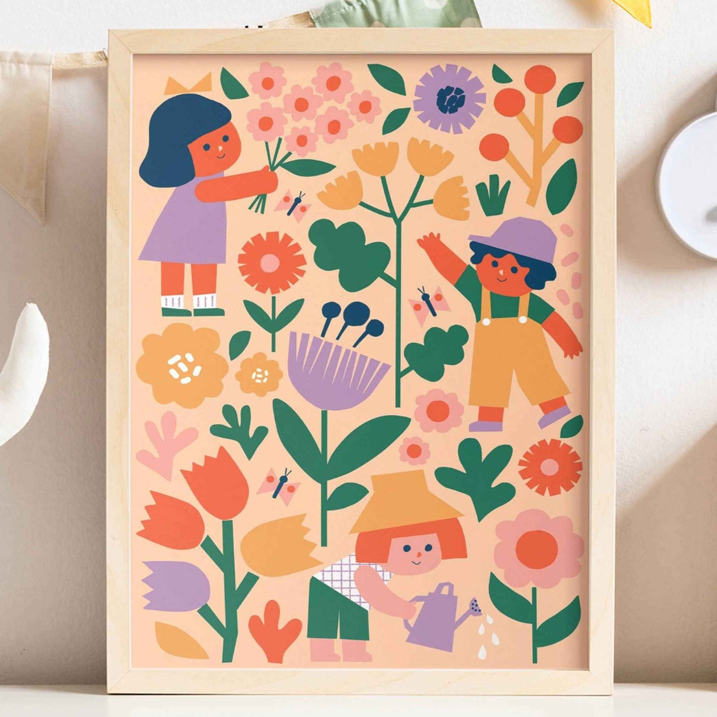 Paint by Numbers Flower Patch Kids Activity A4 Canvas Size by Journey Of Something Art and Craft for Kids Gifting Idea for 5yrs+