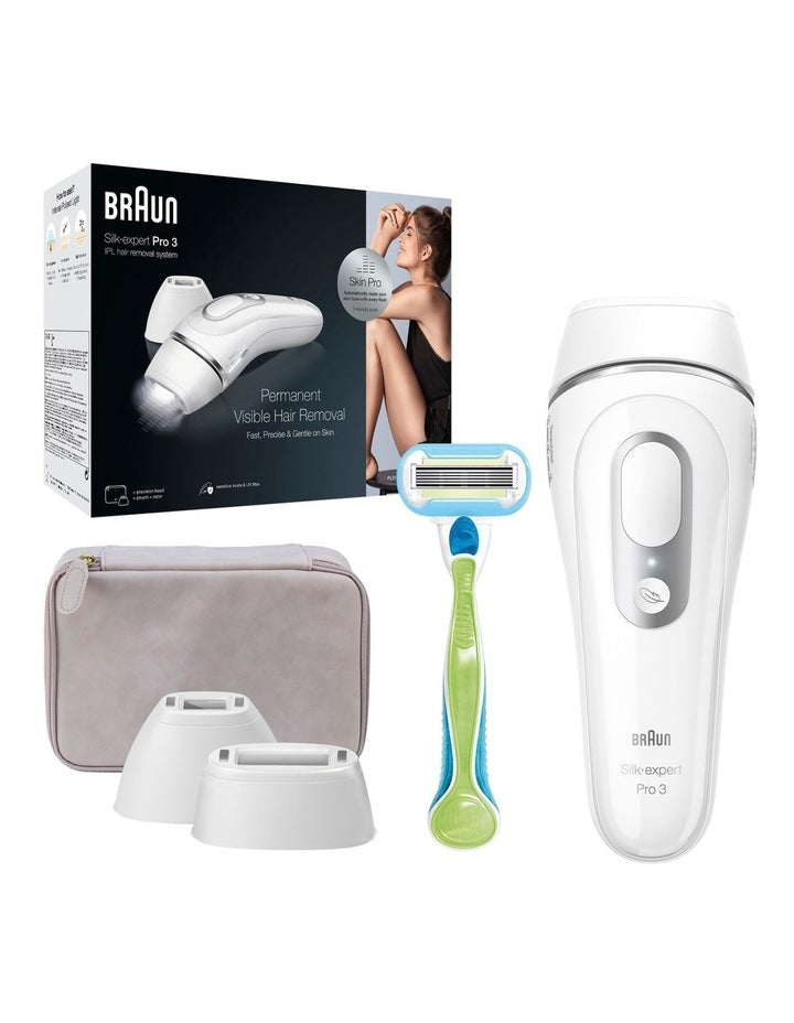 Silk Expert Pro 3 IPL Hair Removal System in White/Silver IPL3133