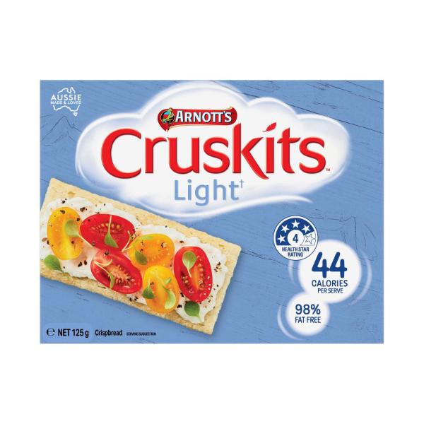 ARNOTTS CRUSKITS CRISPBREAD:LIGHT CRISP:97% FAT FREE:125 GRAM