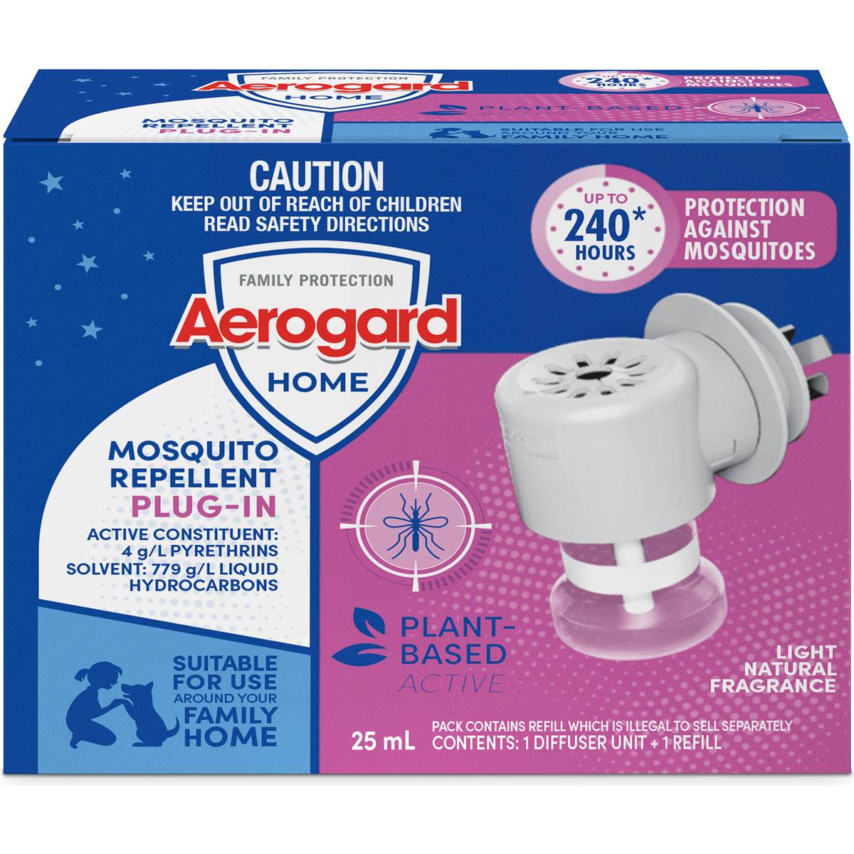 Aerogard Home Mosquito Repellent Plug-In Diffuser & Refill 1 pack