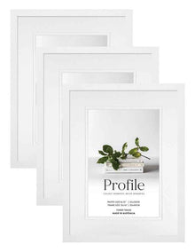 Australia Made Timber Photo Frame 12x16"/8x12" (3 Pack) in White