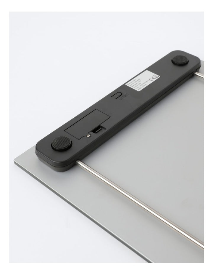 Digital Bathroom Scale in Silver Glass